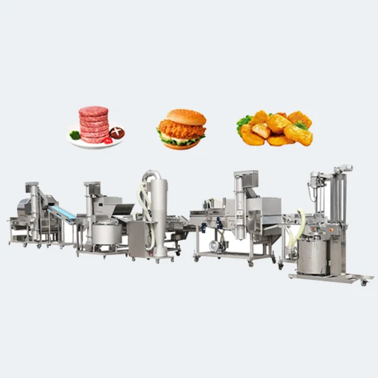 Linea di macchine per hamburger TCA, linea di lavorazione di macchine per hamburger, linea di macchine per lavorazione di noci